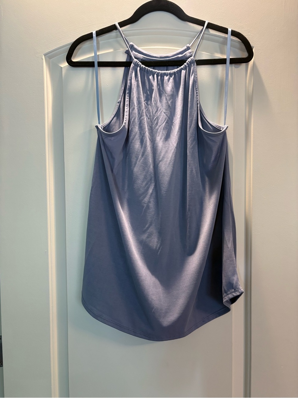 Naked Zebra Dusty Blue Halter Tank Top